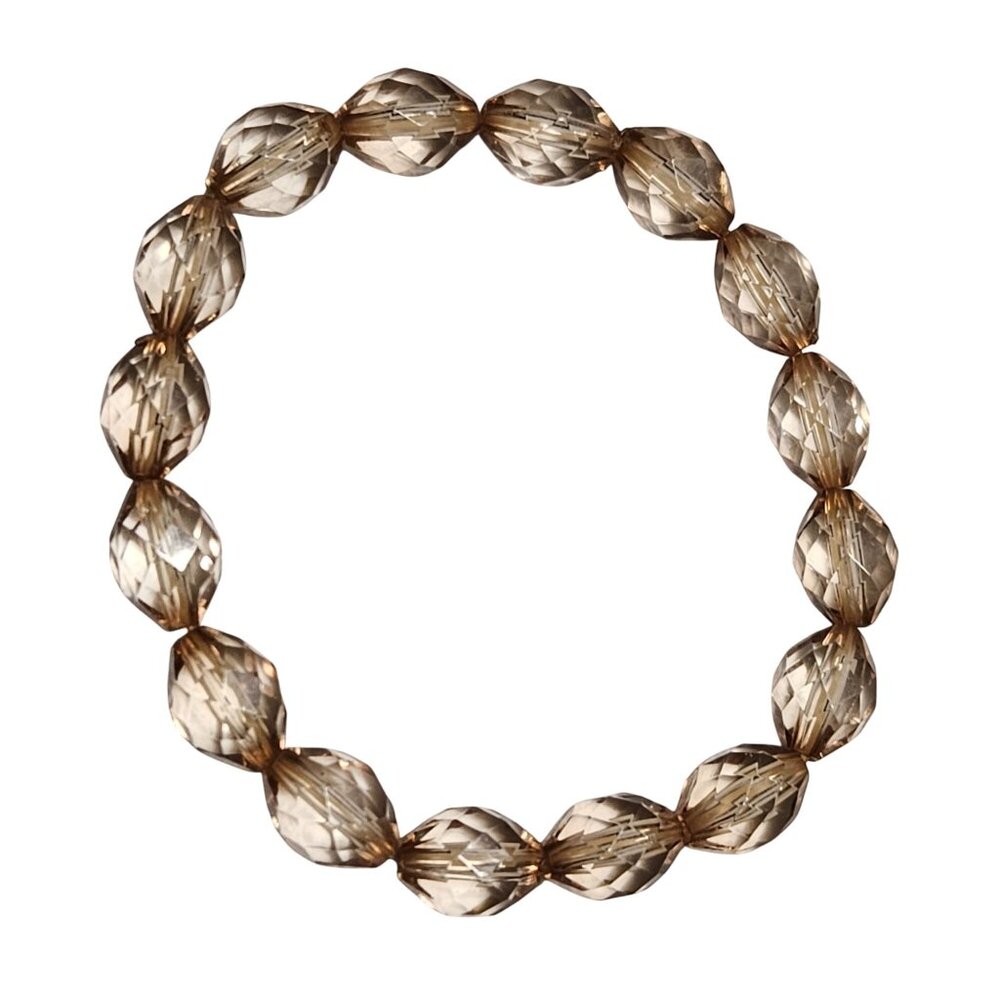 Elegant Faceted Champagne Crystal Bead Stretch Bracelet Fashion Jewelry Women
